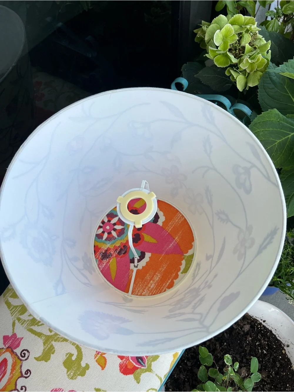 IKEA Alvine Pärla Embroidered Floral Lamp Shade White Cotton Cottagecore